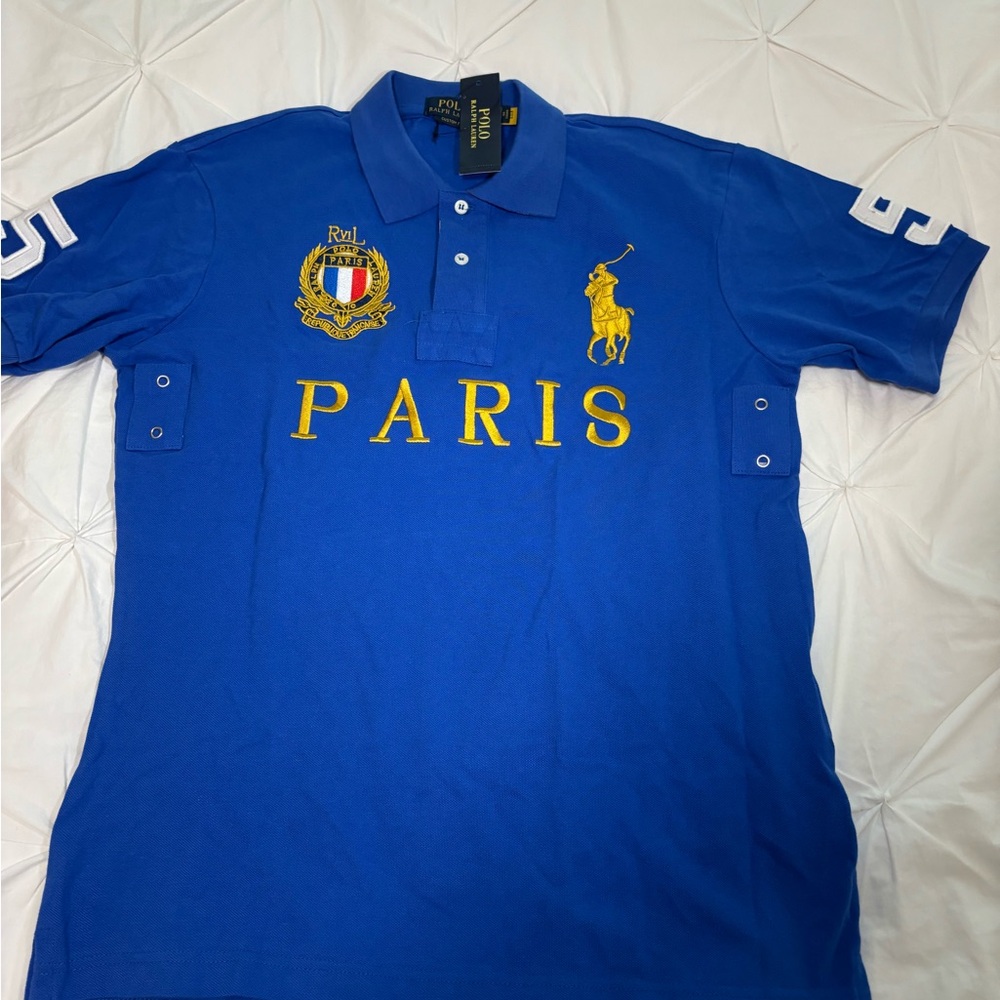 Polo by Ralph Lauren Royal Blue Paris Polo with Gold Details